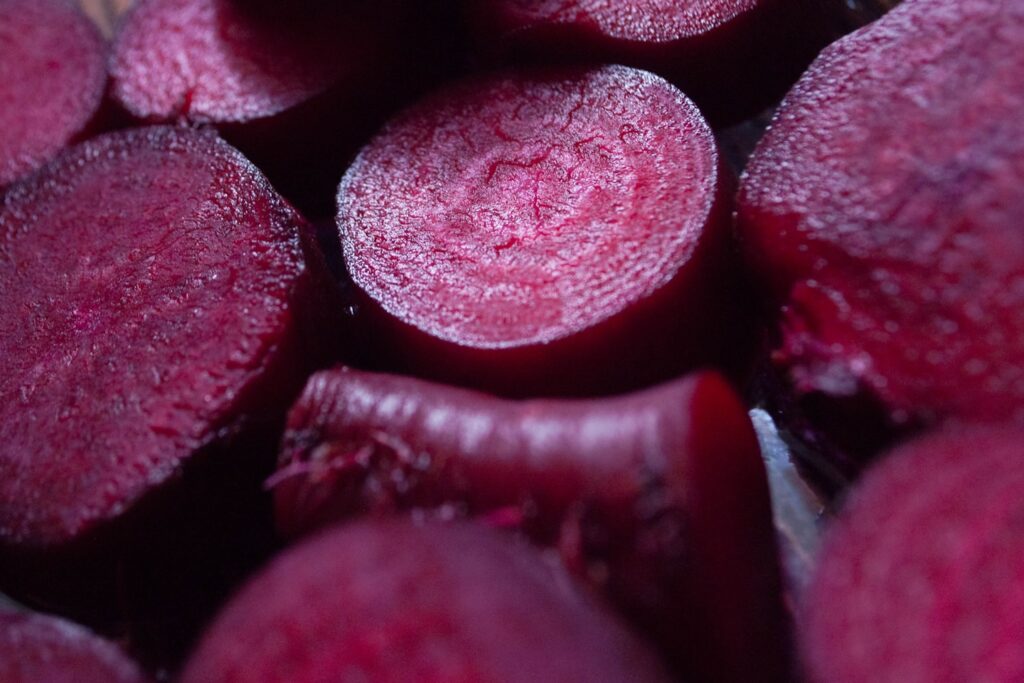 Cut beetroot slices