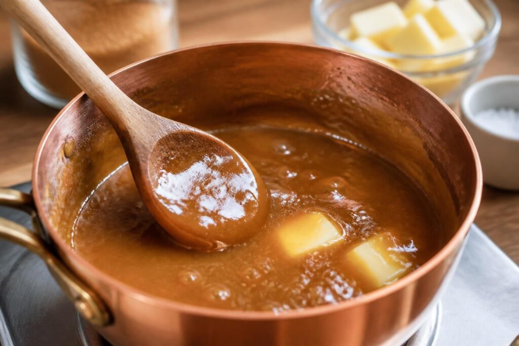 découvrez notre recette simple et rapide pour préparer un délicieux caramel au beurre salé fait maison, parfait pour toutes vos envies gourmandes.