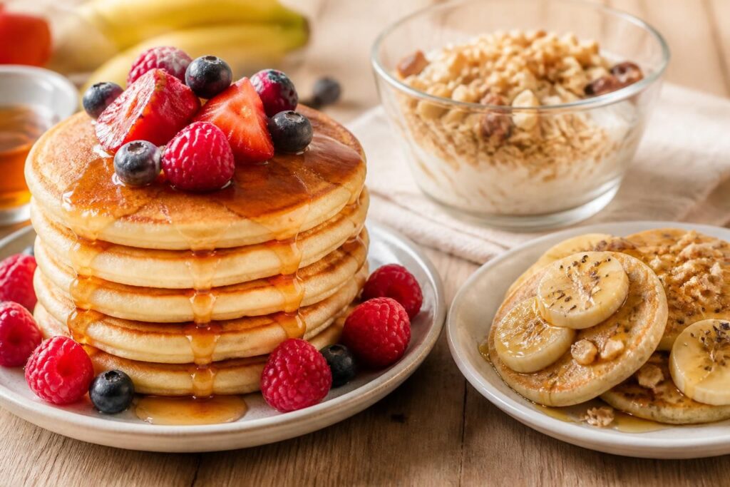 découvrez nos recettes gourmandes de pancakes sucrés et leurs variantes saines pour un délicieux petit-déjeuner équilibré.