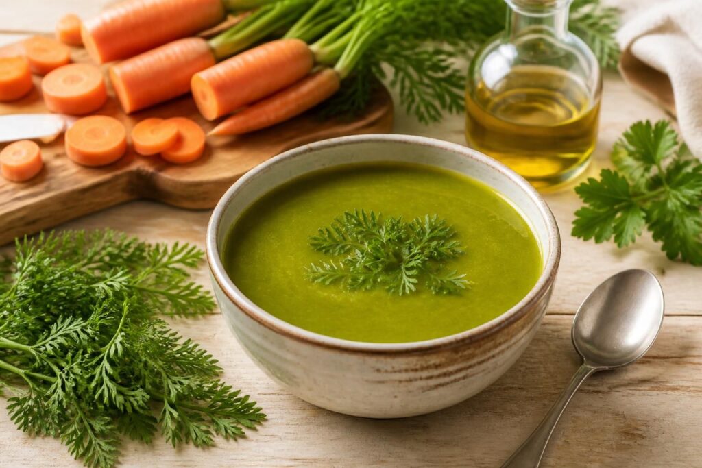 découvrez nos recettes simples de soupe aux fanes de carottes, à déguster froide ou chaude, pour un plat savoureux et zéro gaspillage.