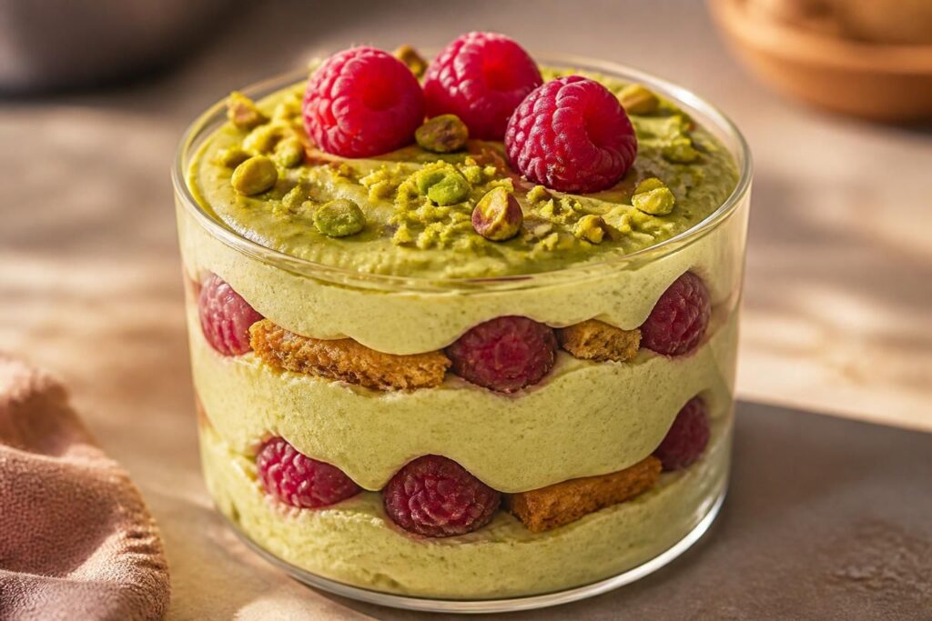 découvrez une recette gourmande de tiramisu pistache framboise sans œuf, idéale pour un dessert léger et savoureux qui ravira vos papilles.
