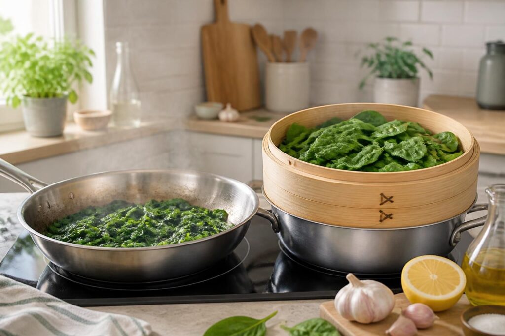 découvrez comment cuire rapidement et facilement des épinards frais à la poêle ou à la vapeur pour préserver toutes leurs saveurs et leurs nutriments.