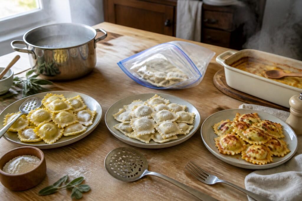 découvrez les temps de cuisson idéaux pour les ravioles fraîches, surgelées et au four afin de réussir parfaitement vos plats à chaque fois.