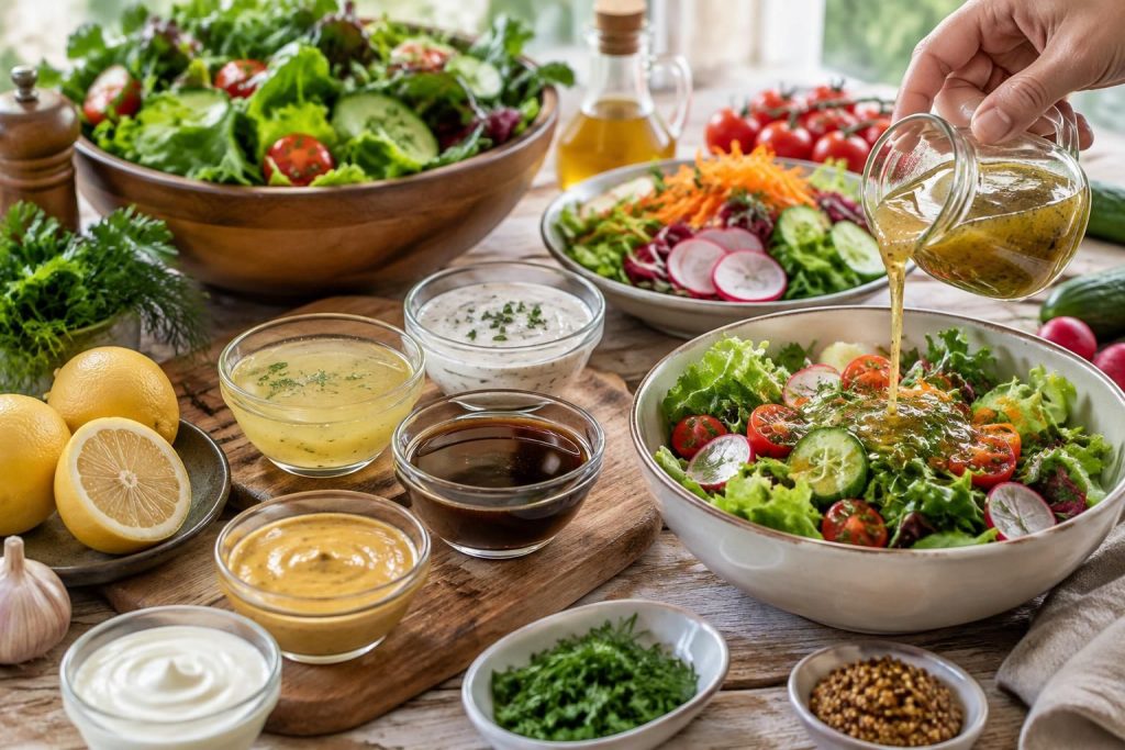 découvrez des vinaigrettes légères et rapides à préparer pour sublimer toutes vos salades avec des recettes simples et savoureuses.