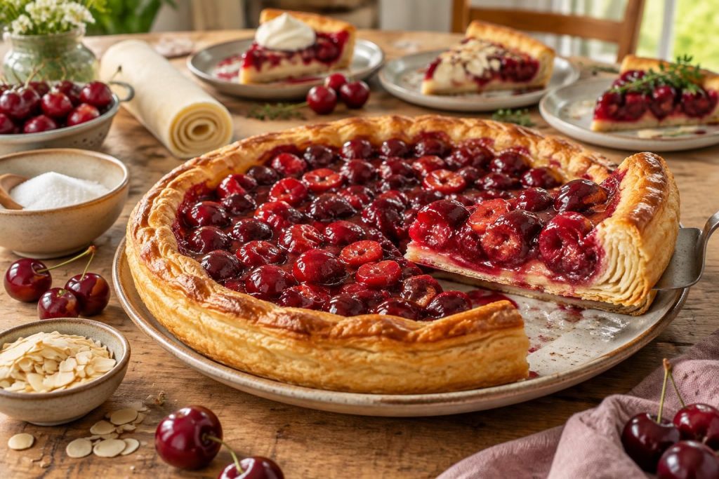 Tarte aux cerises facile avec pâte feuilletée et variantes régionales
